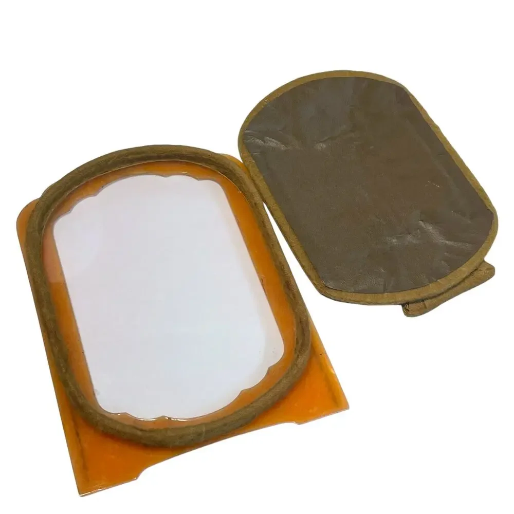 Vintage MCM Butterscotch Lucite Style Picture Frame 5x3.5 Floral Accent